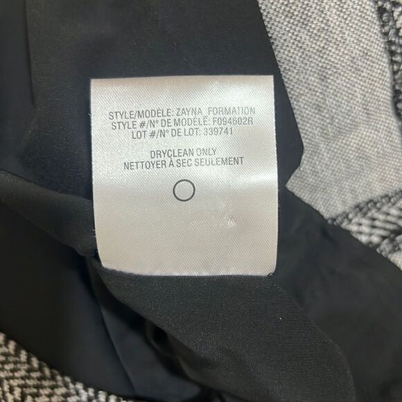 Theory dress wool blend cotton gray black chevron lined sleeveless 6 - Picture 6 of 6